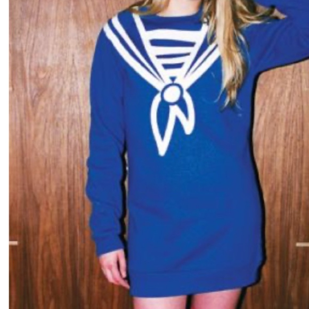 Lazy Oaf Blue and White Sailor Dress